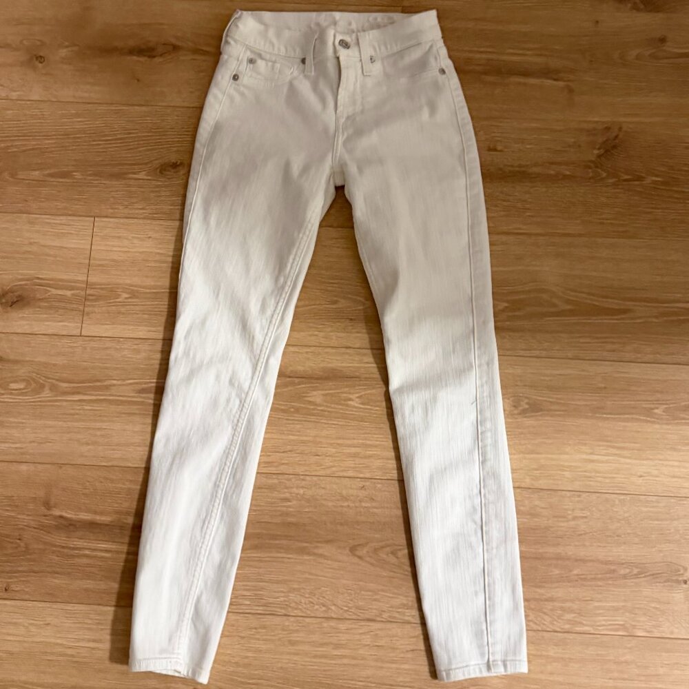 7 For All Mankind White Ankle Skinny Jeans Size 23